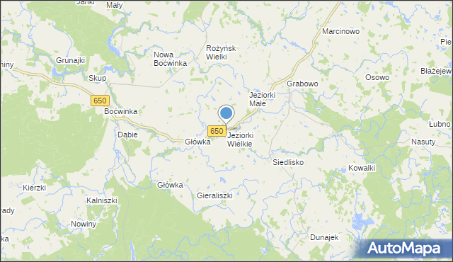 mapa Jeziorki Wielkie, Jeziorki Wielkie na mapie Targeo